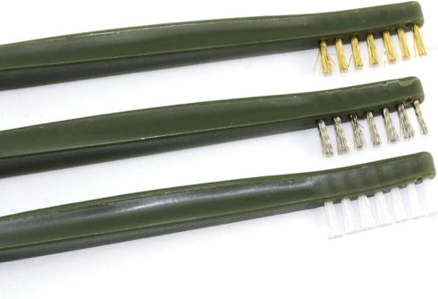 6-Pack Double-Ended Cleaning Brushes, 2PCS Stainless Steel, 2PCS Brass, 2PCS Nylon Brushes