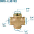 Suply Giant CSDS0034 3/4'' Lead-Free Brass Four Way Cross Fitting with Female Threaded Branches for 125 LB Applications