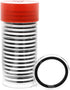 OnFireGuy 20pcs 39mm Black Ring Coin Capsules & Capsule Tube with Red Cap Lid for 1oz Silver Rounds, Protective Coin