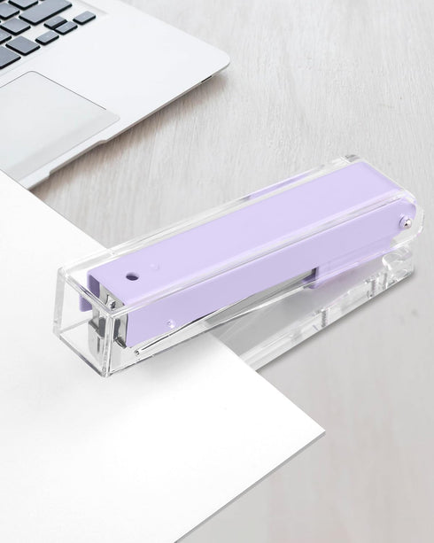 Clear Acrylic Stapler, Desktop Stapler, Elegant Modern Desk Accessory for Home, Office, or School