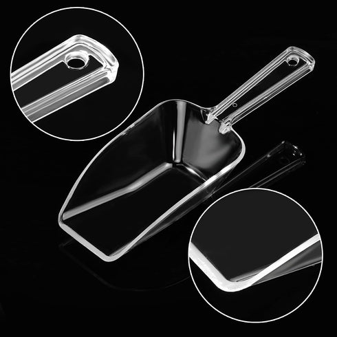 Ice Scoop Candy Buffet Containers, Hmxpls Clear Plastic Scoopers for Popcorn Cookie Candy Buckets (6 Pack)