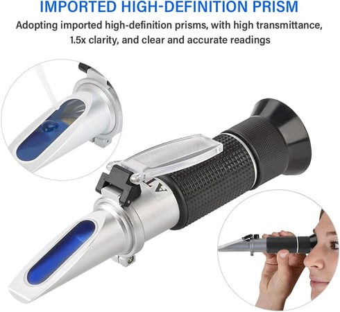 VGVGV 3-in-1 0-25% 0-40% 0-25Baume' Refractometer, Grape Wine Refractometer Alcohol Brix Tester Concentration Meter