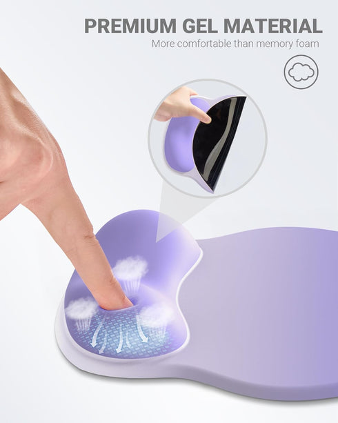Ergonomic Mouse Pad with Wrist Support, Comfortable Gel Mouse Pad, Non-Slip Rubber Base for Laptop, Computer (Gradient