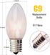 25 Pack C9 Bulb C9 Bulb E17 7w Bulb Abeja Incandescent Replacement Christmas Light for Holiday Party Christmas