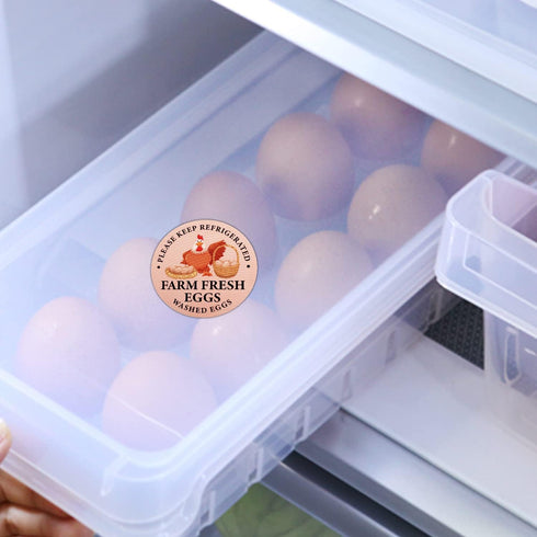 LUTER 2 inch Packaging (500pcs) Farm Fresh Eggs Carton Labels, Colorful Round Farm Fresh Stickers Egg Carton Stickers
