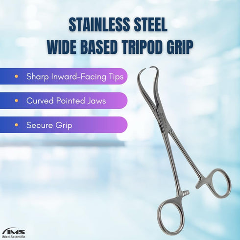 Backhaus Towel Clamps Forceps - Stainless Steel with Ratchet Handle for Firm Grip 5.25" Long Surgical Instruments