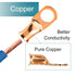 10PCS Battery Cable Ends, 6 Gauge Wire Connectors 3/8 Copper Wire Lugs, Bare Copper Eyelets with Heat Shrink Tubing by