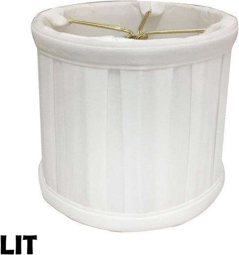CS-209WH 4.5 5 4.25, Royal Designs, Inc. English Box Pleated Drum Chandelier Shade, x x White