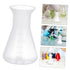 18 Pcs Clear Plastic Erlenmeyer Flasks, 50ml Science Beakers for Kids Experiment, Plastic Bottles, Strainer Triangle