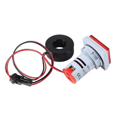 3 in 1 Digital Ammeter Voltmeter, 60-500V 0-100A, 22mm Square Screen with Transformer, LED Display