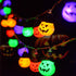 Upgraded Solar Halloween Lights Outdoor, 16ft 30LED Pumpkin String Lights with 8 Modes for Waterproof Garden Patio