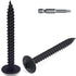 80pcs #8 × 1-1/2” Modified Truss Head Wood Screws: Phillips Drive, Black Wood Screws with Screwdriver Bit