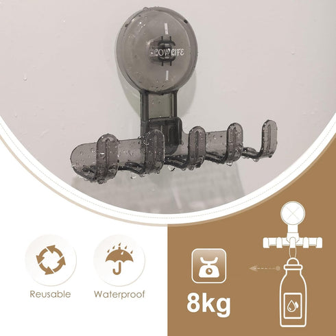 2-Pack Suction Cup Hooks for Shower Razor Holder for Wall Strong Suction Hooks for Loofah Towels Bathroom Suction Cup