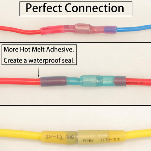 110pcs Waterproof Heat Shrink Bullet Wire Connectors Kit - Male & Female Crimp Terminals for Marine Grade Use
