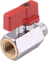 DERNORD Brass Mini Ball Valve NPT Thread, Shut-Off Valve Female & Male (1/4" Female & Male) - Pack of 1