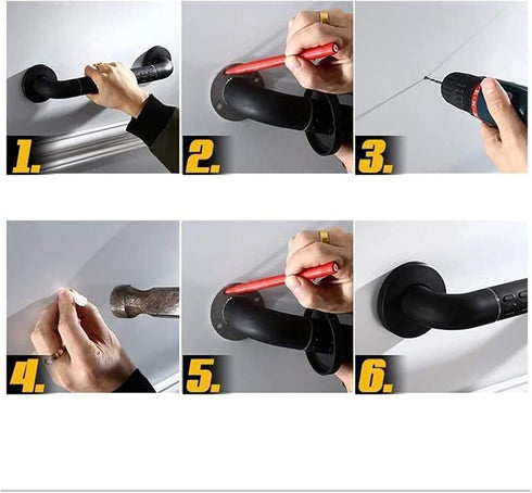 ALDEPO 58Cm) Grab Bars Stainless Steel Safety Armrest, Nylon Outer Tube Anti-Skid Handrail Toilet Safety Support Rail