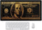 Black Money Rectangle Mouse Pad, Non-Slip Rubber Base, Cool Funny US Dollar Full Desk Pad for Laptop Computer Office