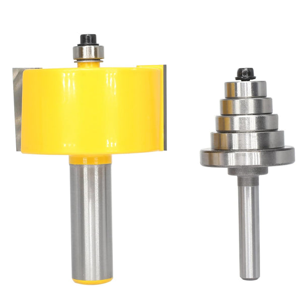 Rabbet Router Bits Set with 6 Interchangeable Bearings,Cutting Height 1",Slot Cutting Depth