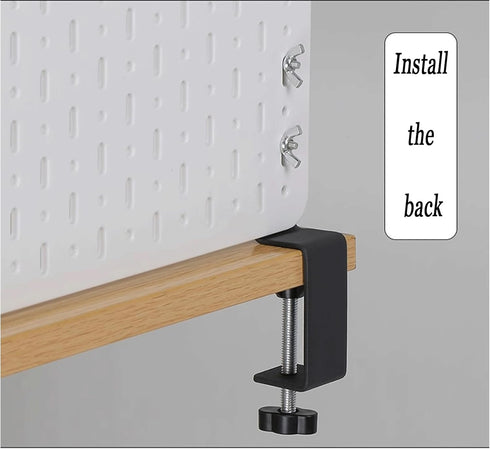 Desk Clamp 2Pcs, Pegboard Fixing Bracket for Desktop Accessories, Metal Organizer Bracket, Black