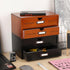 PACKGILO 2 Wooden Storage Box Rustic Desktop Organizer with Drawers Office Desk Accessories Shelf Small Craft Storage