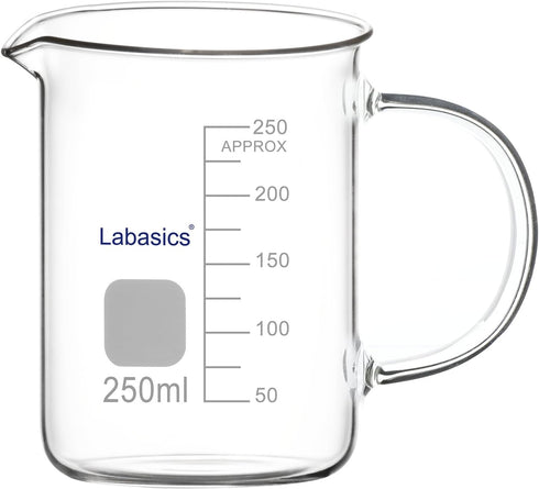 Glass Beaker, G3.3 Borosilicate Laboratory Grade Graduated Beaker, Transparent Measuring Cup Low Form Griffin Beaker