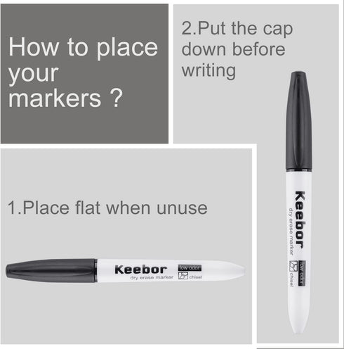 Dry Erase Markers Chisel Tip Black, 72 Pack Low-Odor White Board Markers for Office and School Supplies