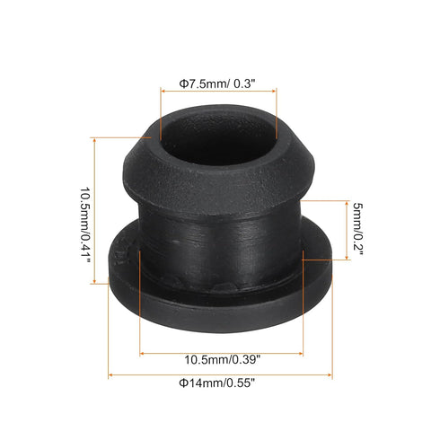 MECCANIXITY 4Pcs Snap Rubber Grommet Plug Mount, Dia 10.5mm ID 7.5mm Seal for Electrical Box Cable Pipe