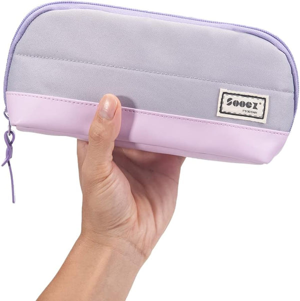 Sooez Wide-Opening Pencil Pen Case, Lightweight Spacious Pencil Pouch Zipper Stationery Bag, Aesthetic Supply with