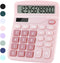 Office Desk Calculator, Cute Pink Calculator for Kids, Basic Desktop Calculator with Big Button Large Display