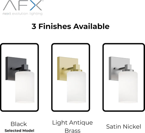 LEOS0509MBBK 8 inch E26 A19 Bulb Commercial AFX Leo Wall Sconce | Damp Rated Indoor Wall Light or Covered Porch |