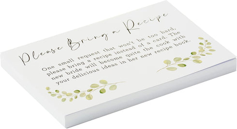 C.R. Gibson Q16-24814 Wedding Shower Recipe Cards and Invite Enclosure Cards, 40pcs, White