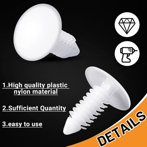 Taiyin 200 Pcs 1" Vapor Barrier Christmas Tree Clips, Plastic Nylon Rivet Clips for Furniture Assembly