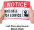 2-Pack Ring Bell for Service Sign, 10"x 7", .04" Aluminum Reflective Sign, Rust Free, Weatherproof