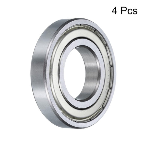 uxcell 4 Pcs Deep Groove Ball Bearing, 16004-2Z, 20mm x 42mm x 8mm, High Carbon Chrome Steel Z3 Double Rubber Sealed