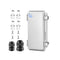 Waterproof Outdoor IP67 Junction Box (7.9"x3.9"x2.8") with Hinged Grey Cover, Wall Brackets, Weatherproof ABS Plastic