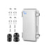 Waterproof Outdoor IP67 Junction Box (7.9"x3.9"x2.8") with Hinged Grey Cover, Wall Brackets, Weatherproof ABS Plastic