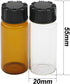 Clear and Brown Glass Vials Liquid Sampling Sample Bottles Screwcap Lab Capacity 10 ml (0.3 Oz) Pack of 15 (10 pcs Clear and 5 pcs Brown)