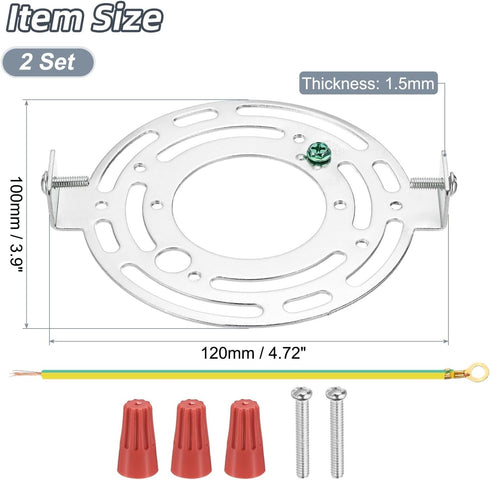 LUMLLSAJI 120mm (4.72") 2 Set Universal Light Fixture Mounting Bracket Kit, Light Crossbar Round Ceiling Plate