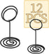 Seimneire 12 3.35 Inch Pcs Black Table Number Holders, Metal Sign Holder Wire Photo Holder Place Card Holder