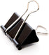 U Brands Binder Clips, Medium 1-1/4" Width, 1/2" Paper Holding Capacity, Black and Silver Steel, 96-Count