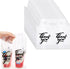 Handle Drinking Poly Bags Thank You Clear Plastic Packaging Bags, Drink Carrier