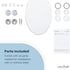 TS1008E LUXE Elongated Comfort Fit Toilet Seat with Slow Close, Quick Release Hinges, and Non-Slip Bumpers (White)