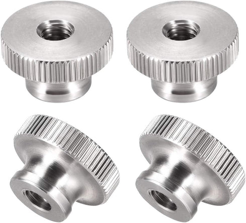 uxcell 4Pcs M6x1mm Knurled Thumb Nuts - 304 Stainless Steel Round Knobs Fasteners for 3D Printer Parts