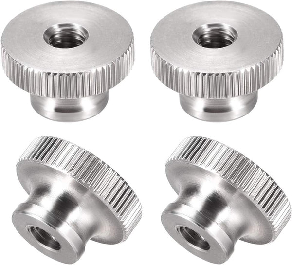 uxcell 4Pcs M6x1mm Knurled Thumb Nuts - 304 Stainless Steel Round Knobs Fasteners for 3D Printer Parts