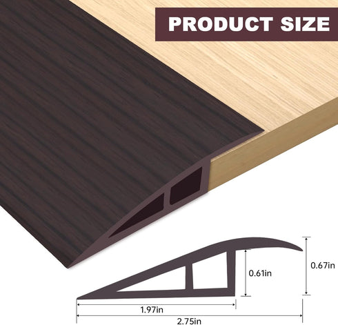 2/5" 3/5" 10 Vinyl Door Threshold Flooring Transition Strip Self Adhesive Carpet Edging Strip for Laminate Doorway Edge