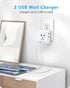 LENCENT EU to US Plug Adapter, European to USA Outlet Adaptor with 2 USB, Europe to American Outlet, 3-Sided Outlet