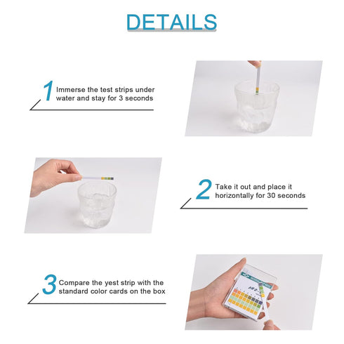 PH Test Strips 0-14, 100PCS Universal PH Test Paper to Test Drinking Water, Food, Pools, Aquariums, Saliva, Urine