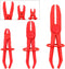 Swpeet 3Pcs Red Line Clamps Flexible Hose Clamps Pliers Kit, Hose Pinch Off Pliers Set for Brake Hoses, Fuel Hoses,