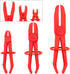 Swpeet 3Pcs Red Line Clamps Flexible Hose Clamps Pliers Kit, Hose Pinch Off Pliers Set for Brake Hoses, Fuel Hoses,