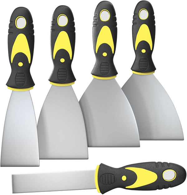 5Pcs Putty Knife Set, 1" 2" 3" 4" 5" Scraper Tool, No Rusting, Perfect for Repairing Drywall and Removing Wallpaper